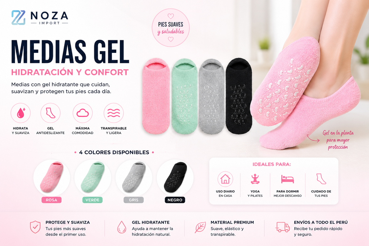 Medias de Gel Hidratantes para Pies – Suaves y Reutilizables